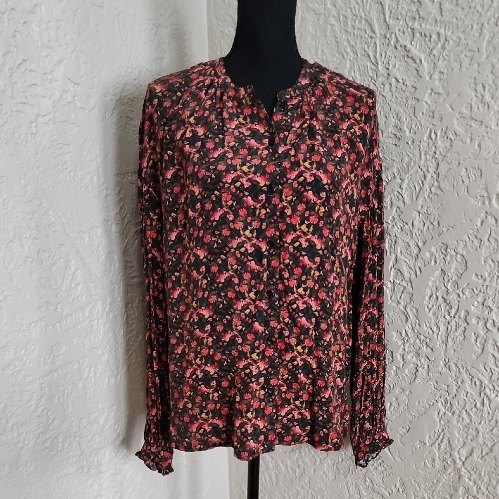 Floral Black and Pink Women's Top
